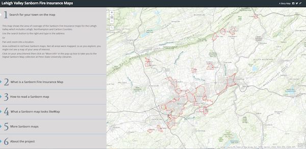 interactive web image of the Lehigh Valley, PA area