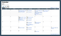 Screen capture of libraries calendar via 25 live