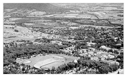 Mount Nittany, State College and the University, 1954