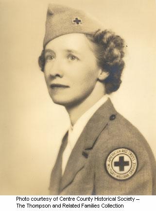 Photograph of Alice Thompson in her Red Cross uniform 