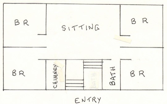 Bedroom floor plan sketch