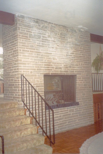 Fireplace from entry hall