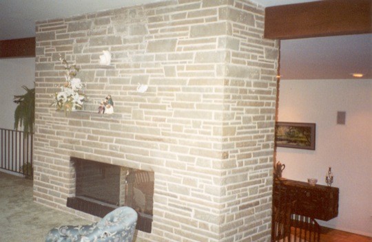 Fireplace from living room