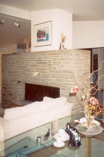 Fireplace from right