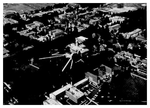 The penn state campus in 1964 arial view