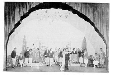 old black and white photograph of theatrical peformace