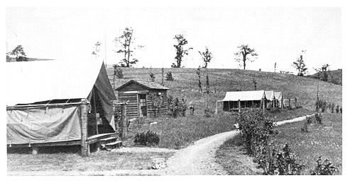 old black and white photograph of Civil engineering camp at Stone Valley