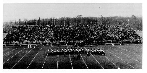 old black and white photograph of The Blue Band performing