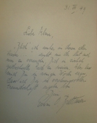 handwritten letter from Erwin Brettauer
