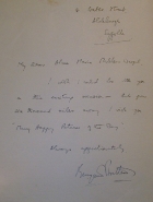 handwritten letter from Benjamin Britten