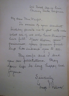 handwritten letter from George Devor