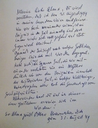 handwritten letter from Oskar Kokoschka