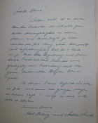 handwritten letter from Karl Ludwig and Lotte Lindt