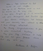 handwritten letter from William A. Nitze