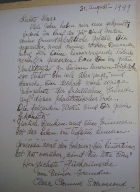 handwritten letter from Clara Clemens Samossoud