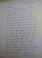 handwritten letter from Harry Scherman