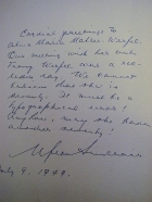 handwritten letter from Upton Sinclair