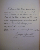 handwritten letter from Jospeh Szigeti