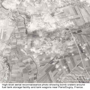 View of French farmland from a plane, in black and white