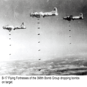 B-17 Flying Fortresses dropping bombs
