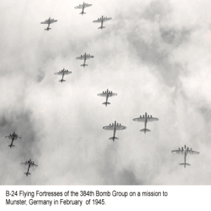 B-24 Flying Fortresses on a mission to Munster, Germany