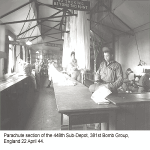 Parachute section of the 448th Sub-Depot in England
