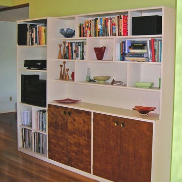 built in storage and shelving