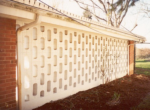 decorative carport block wall