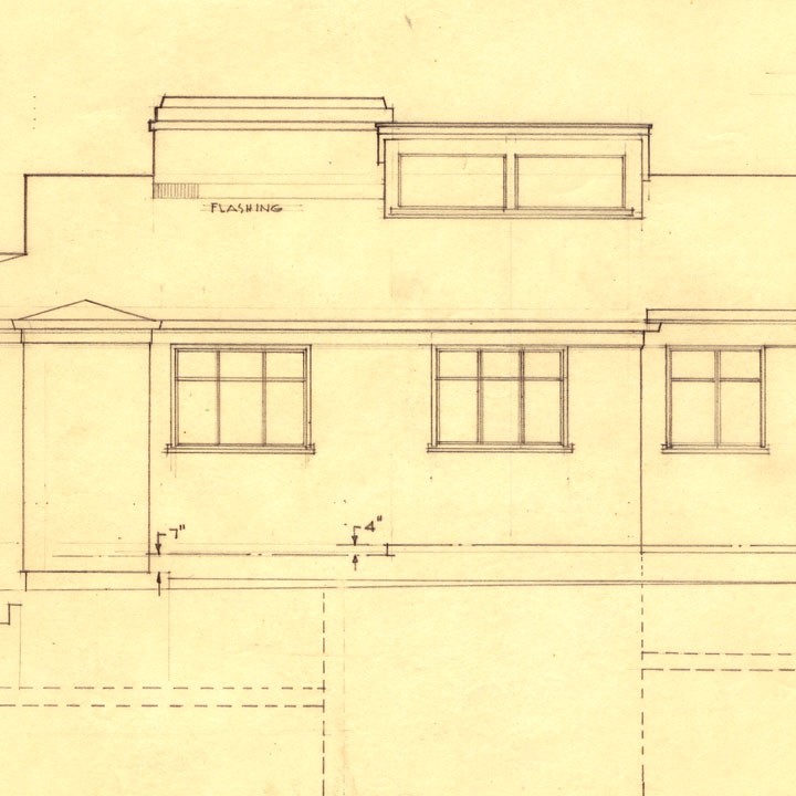 Drawing of central part of the West facade