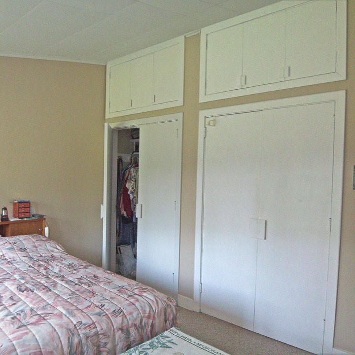 View of master bedroom closets