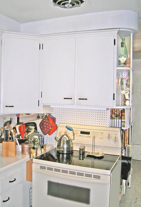 View of custom cabinets in kitchen