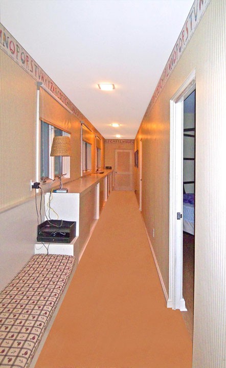 View of built-in storage units in hall
