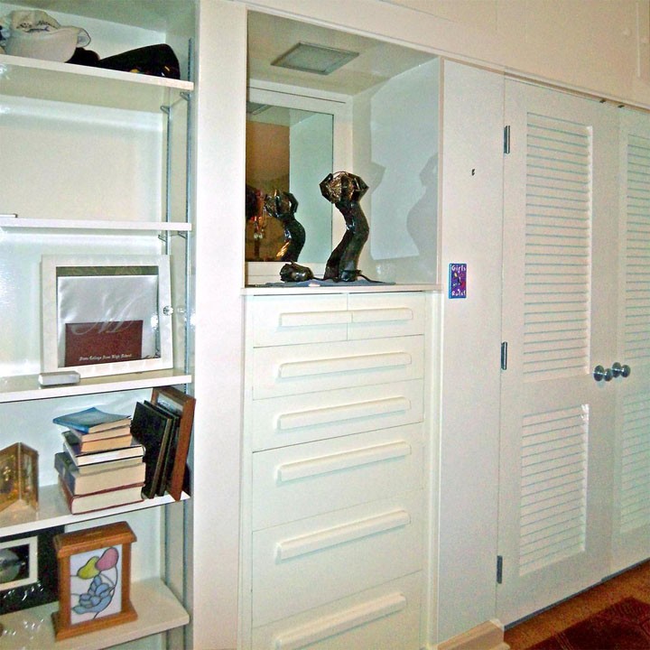 View of built-in storage units in bedrooms