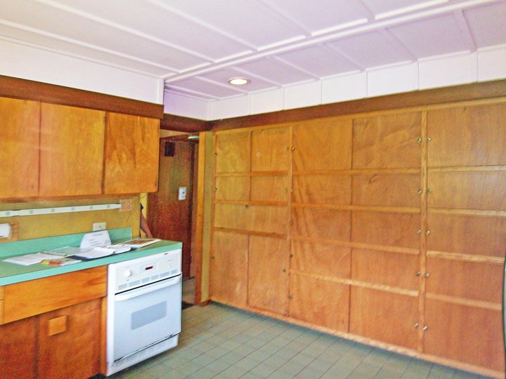 View of kitchen cabinets and built-in storage