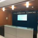 August 2019 - Ground Floor West Pattee Collaboration Commons Welcome Desk with Digital Signage